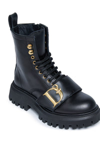 Statement lace-up boots with logo