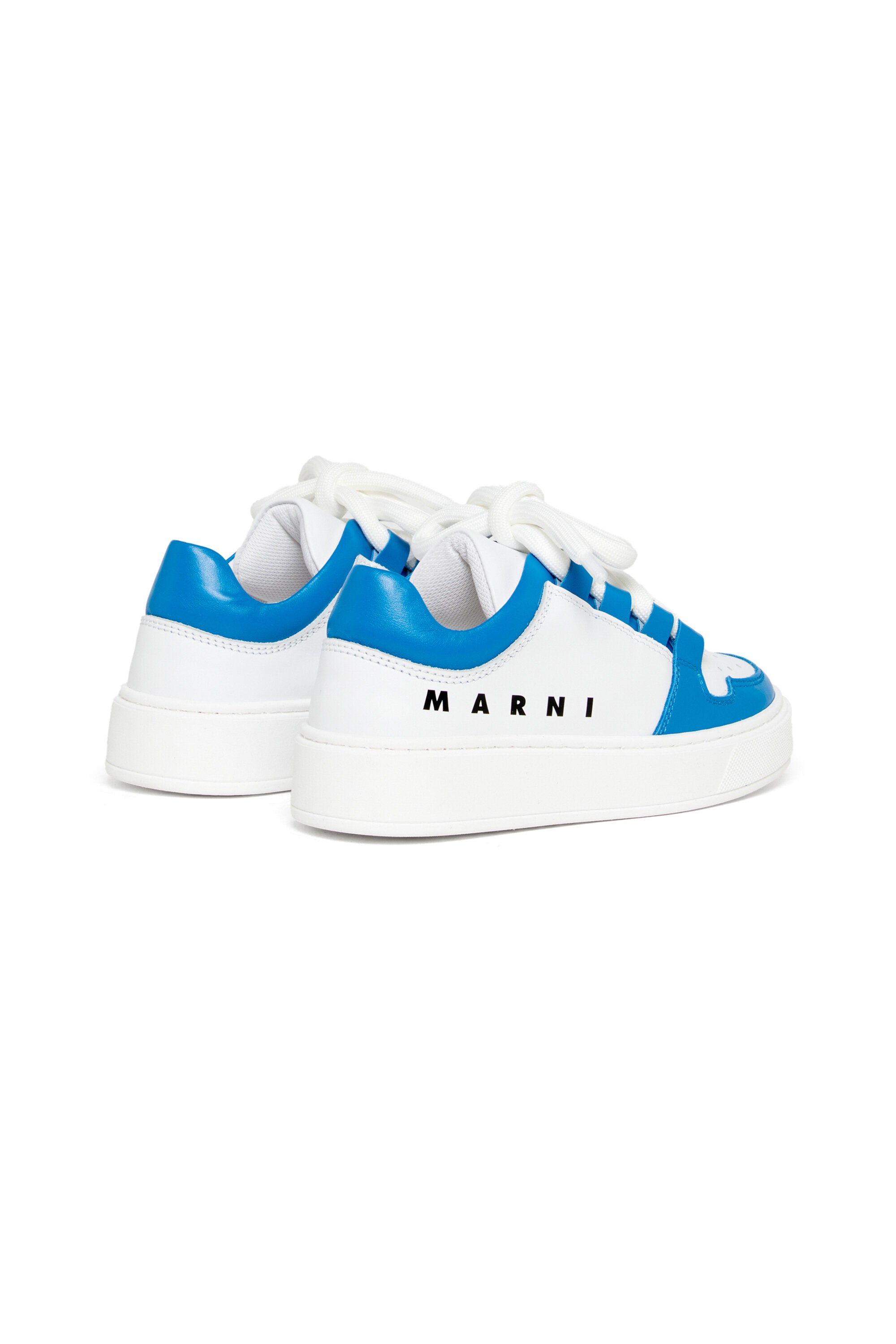 Leather low trainers colorblock