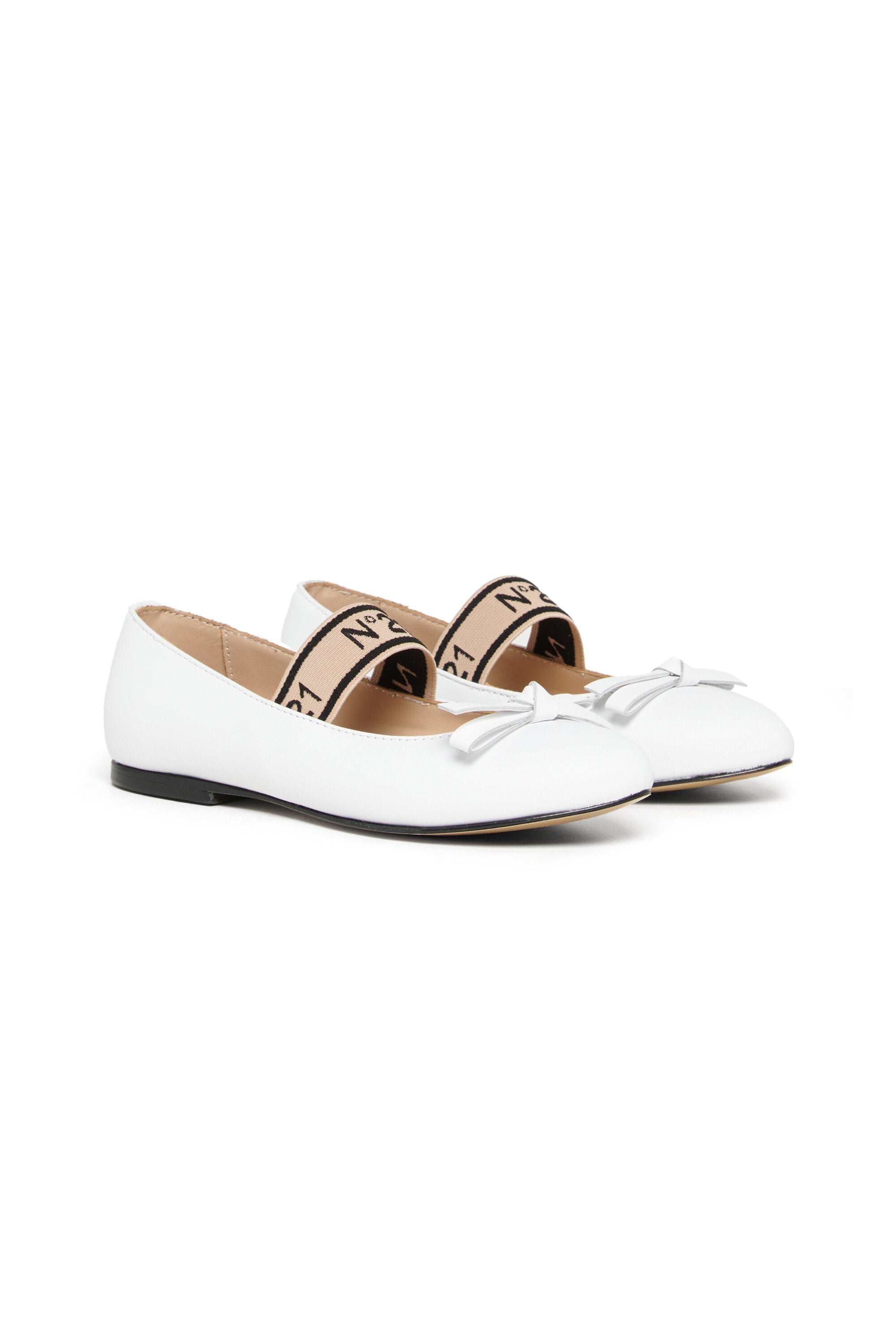 Leather ballerinas with bow