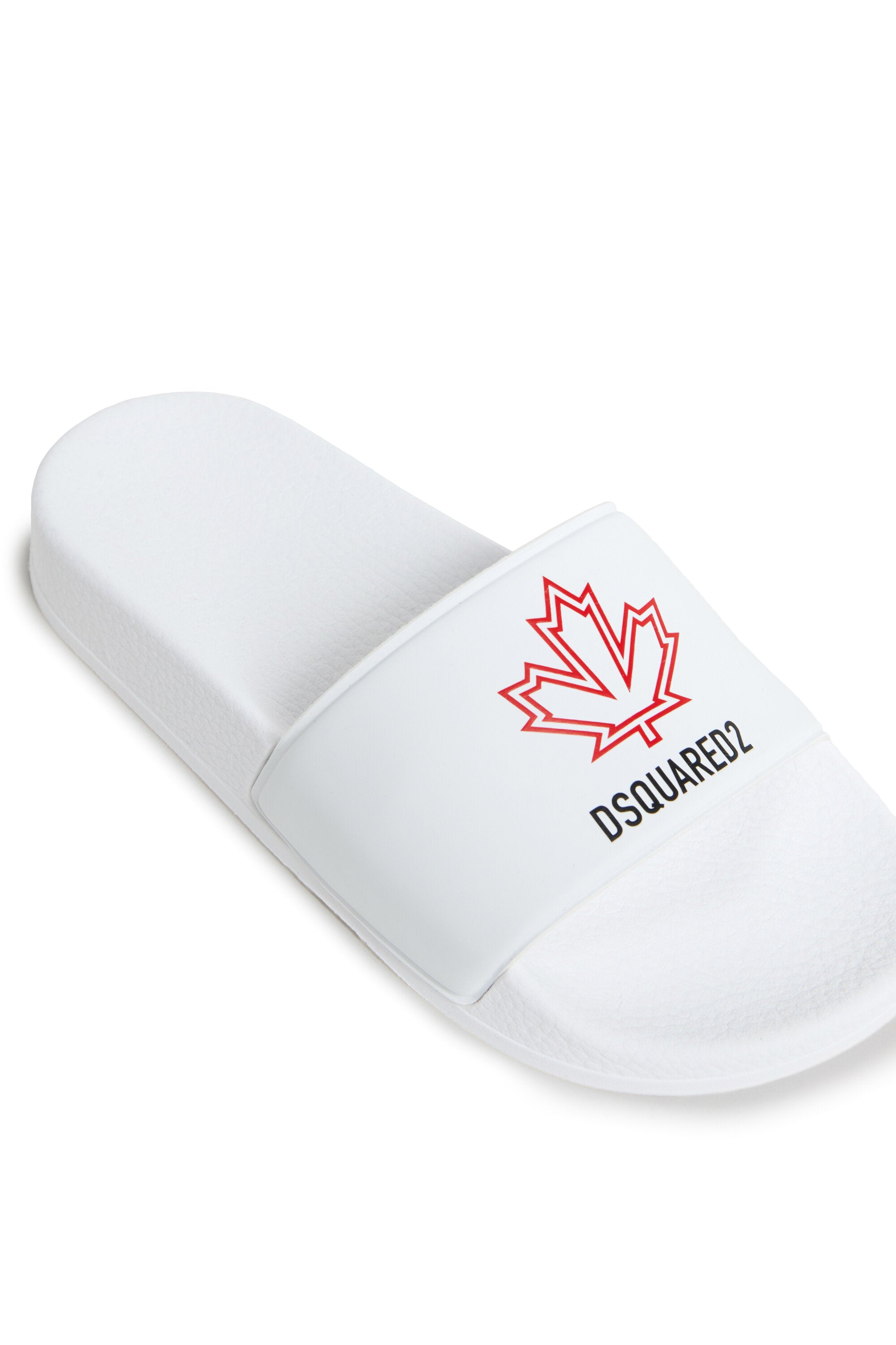 Slide slippers with Maple Leaf outline