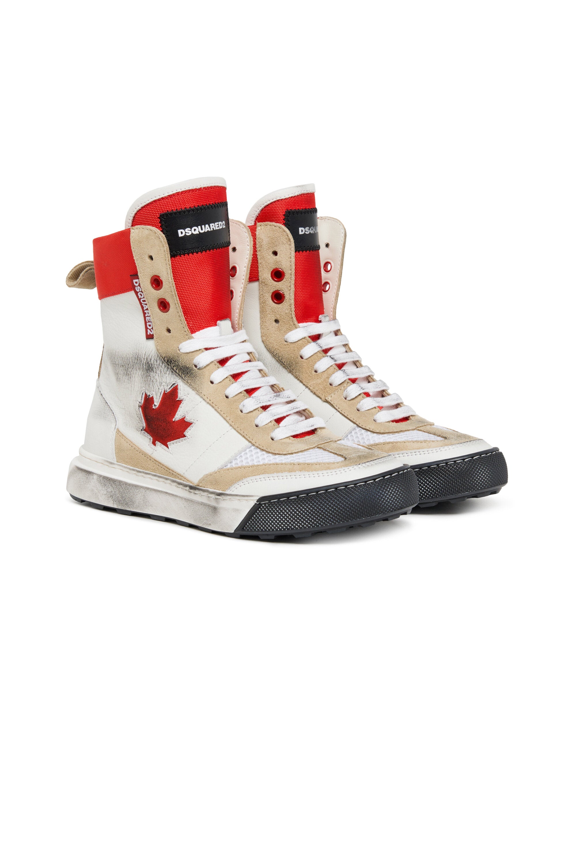 Vintage effect boxer high trainers