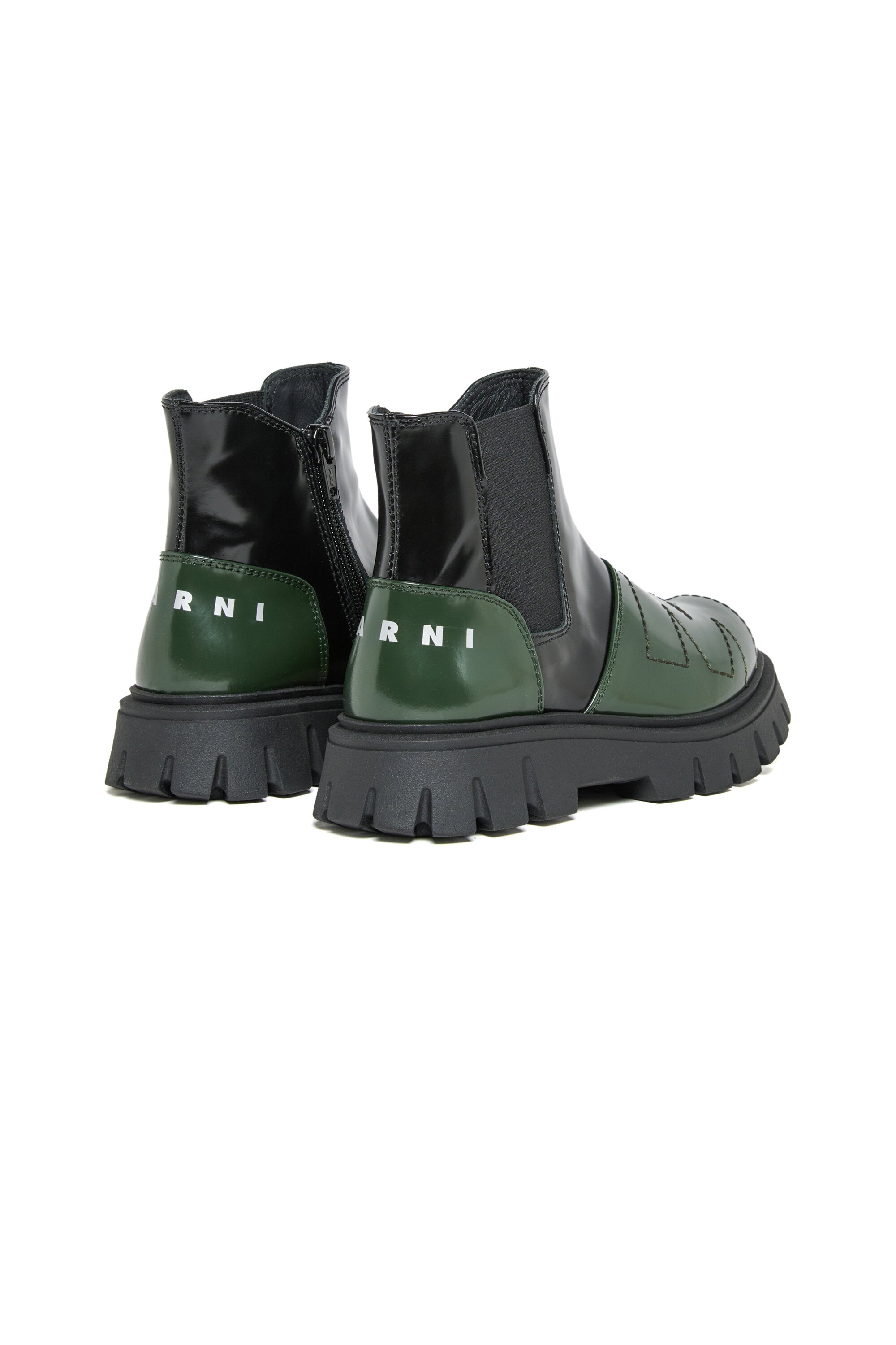 Botines Chelsea de piel bicolor