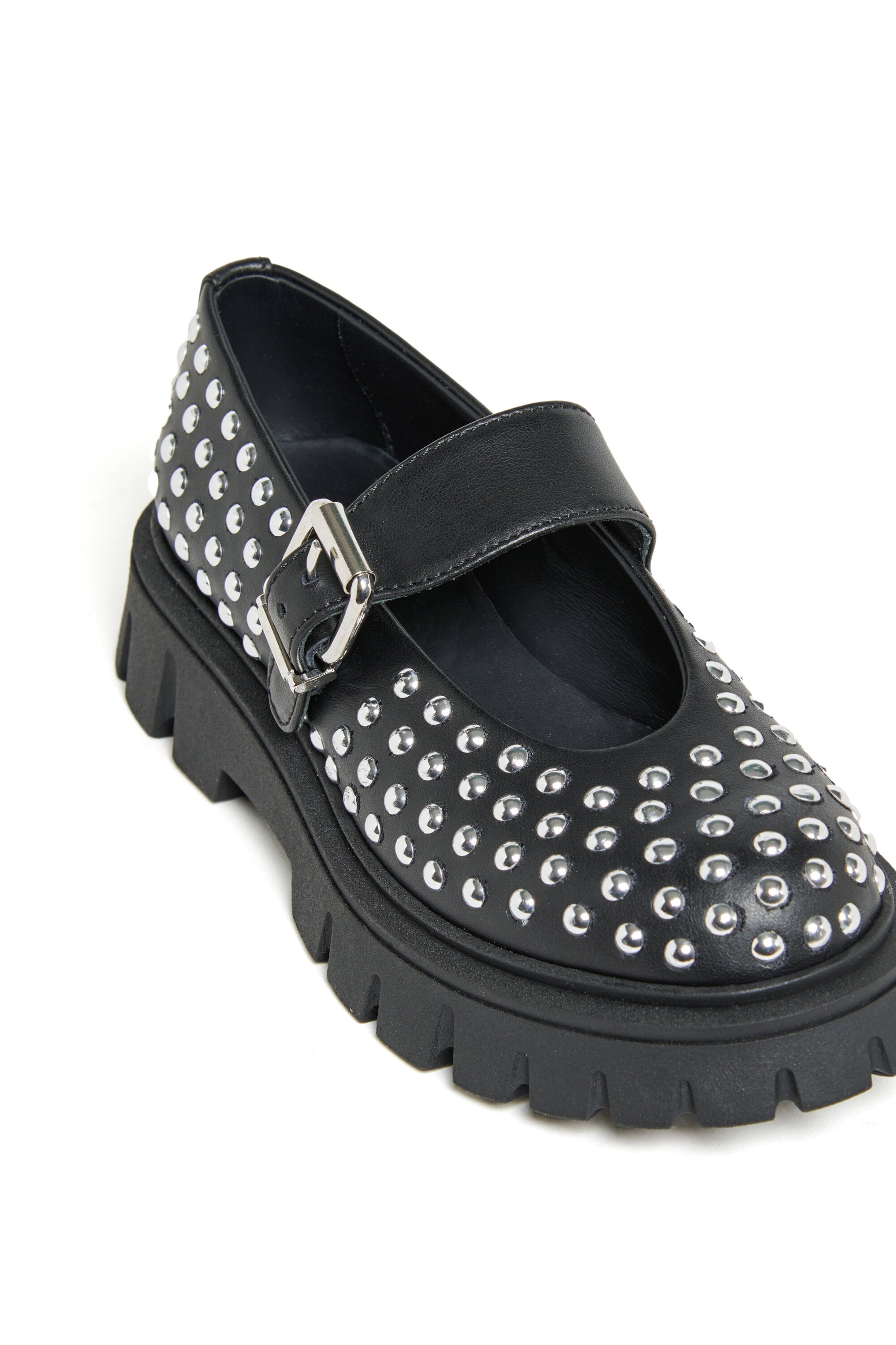 Studded Leather Mary Jane Shoes