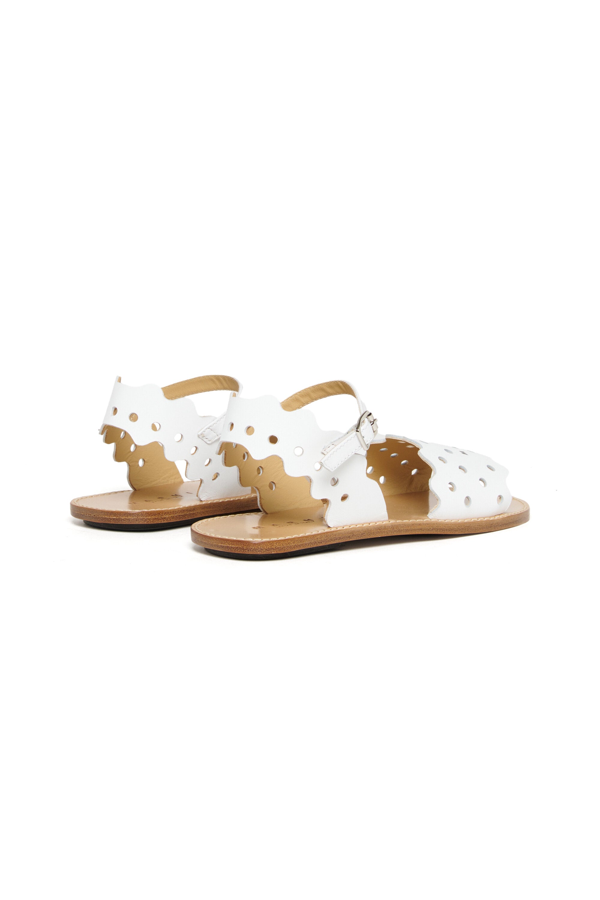 Perforated sandals with logo