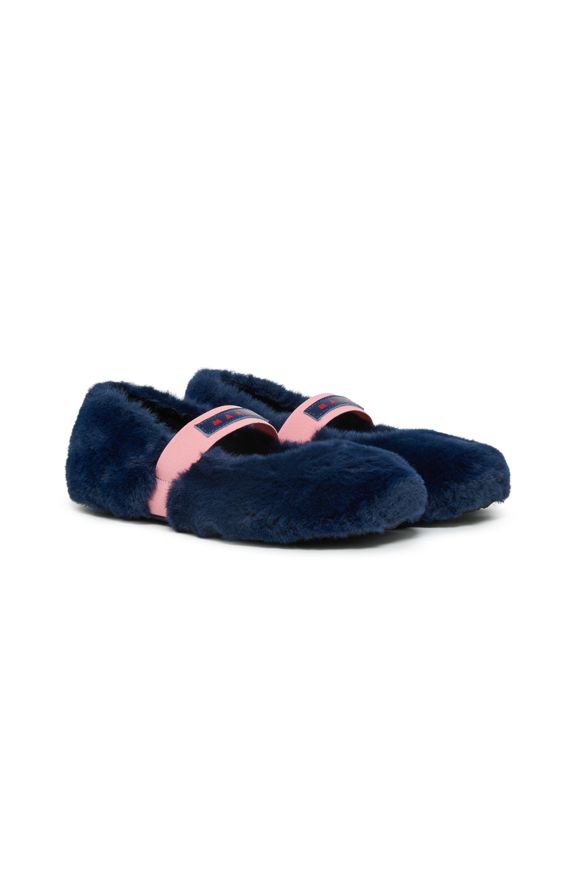 Fur-effect ballet flats