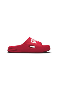 Red Chunky slide slippers with logo