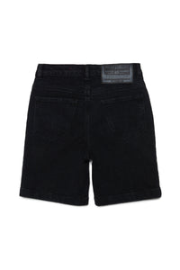 Black denim shorts