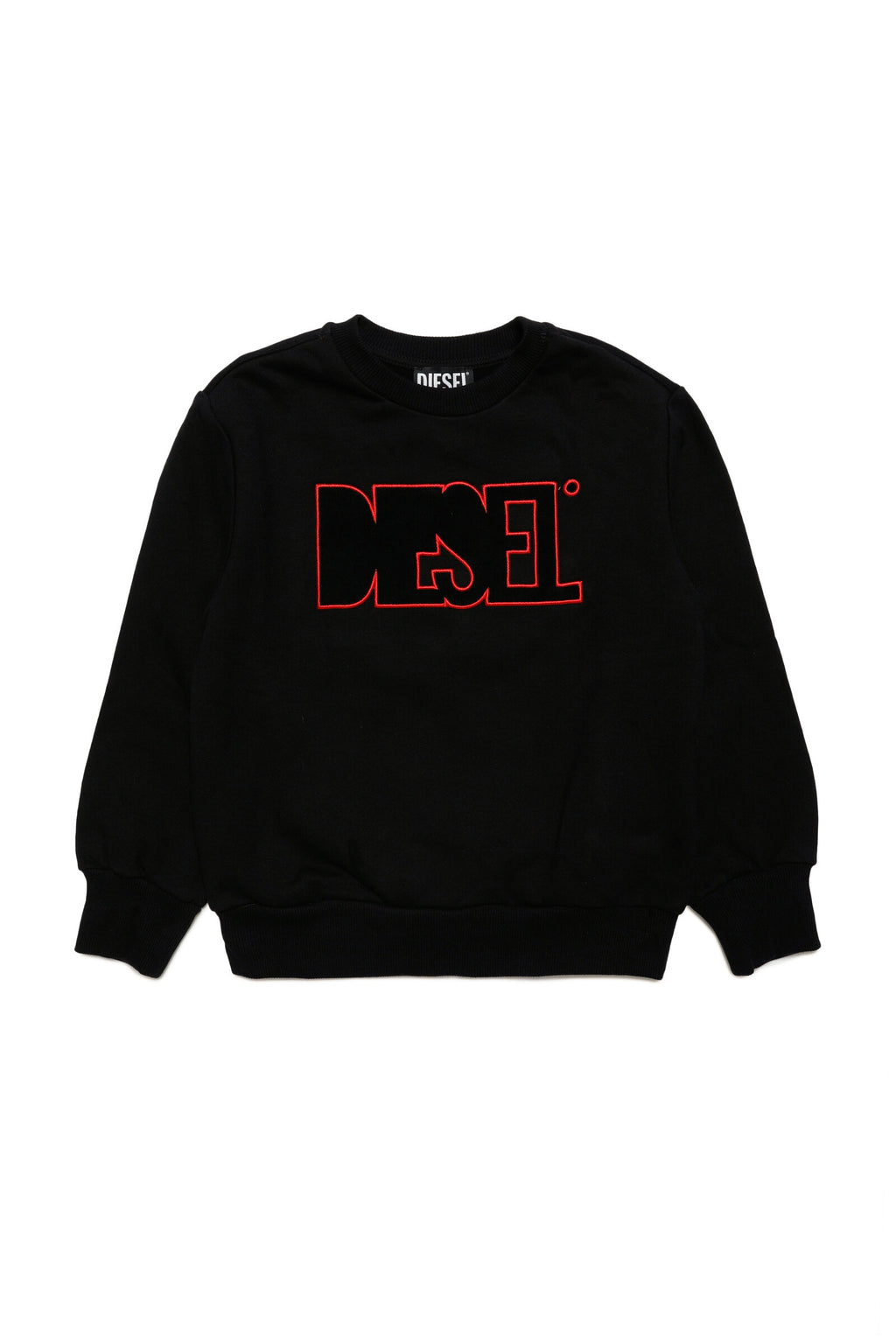 Black sweatshirt with Diesel logo applique
