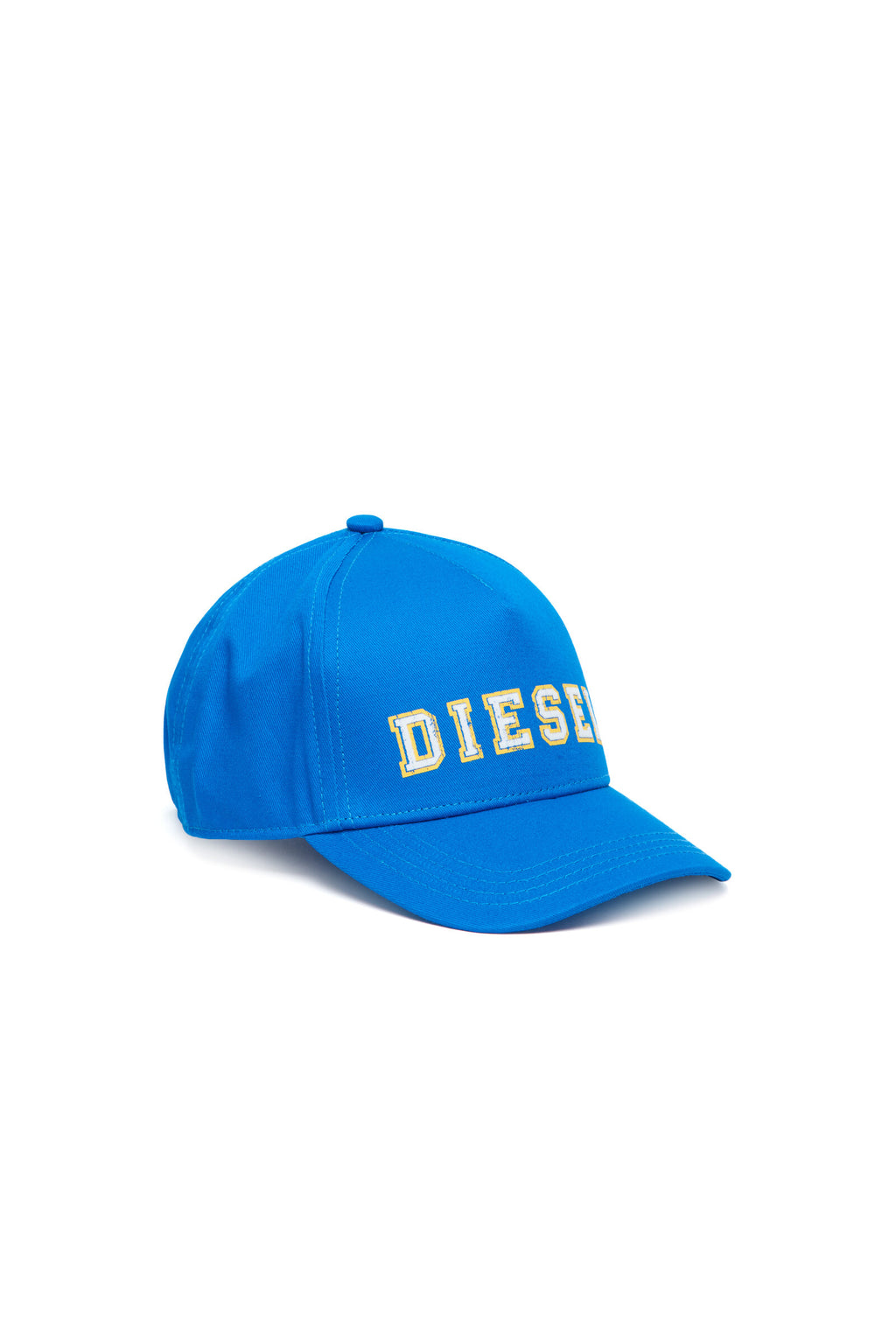 Blue gabardine baseball hat with logo