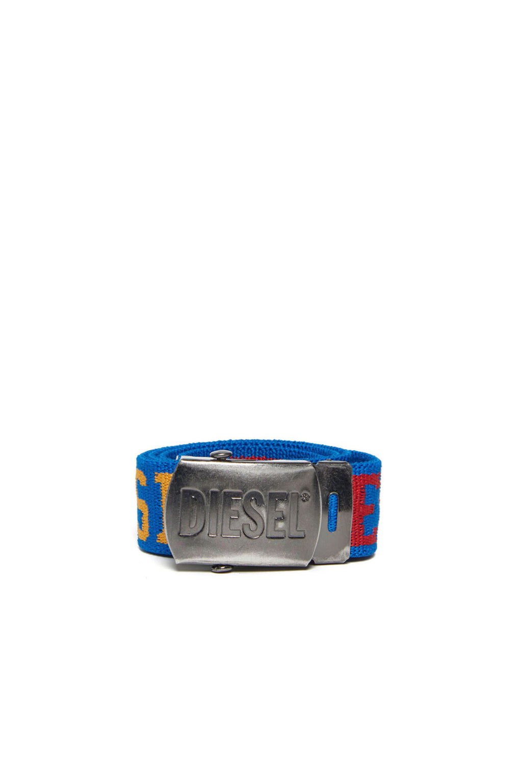 Cinturón de cinta azul con logotipo de color