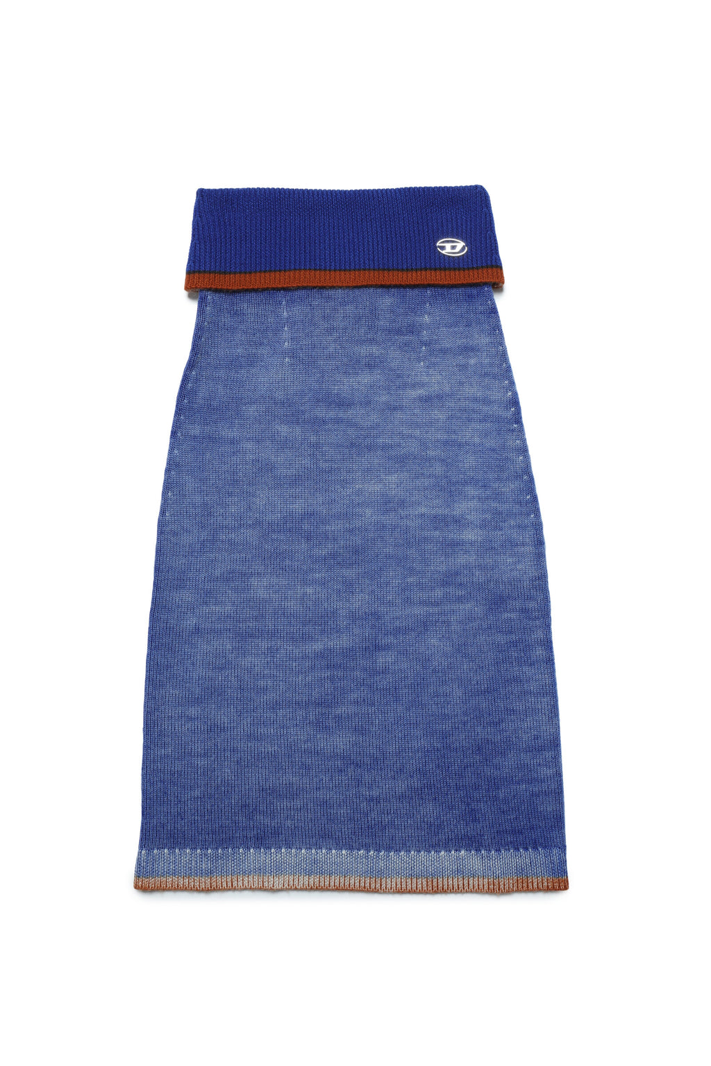 Falda de lana merina con efecto delavé y logotipo Oval D