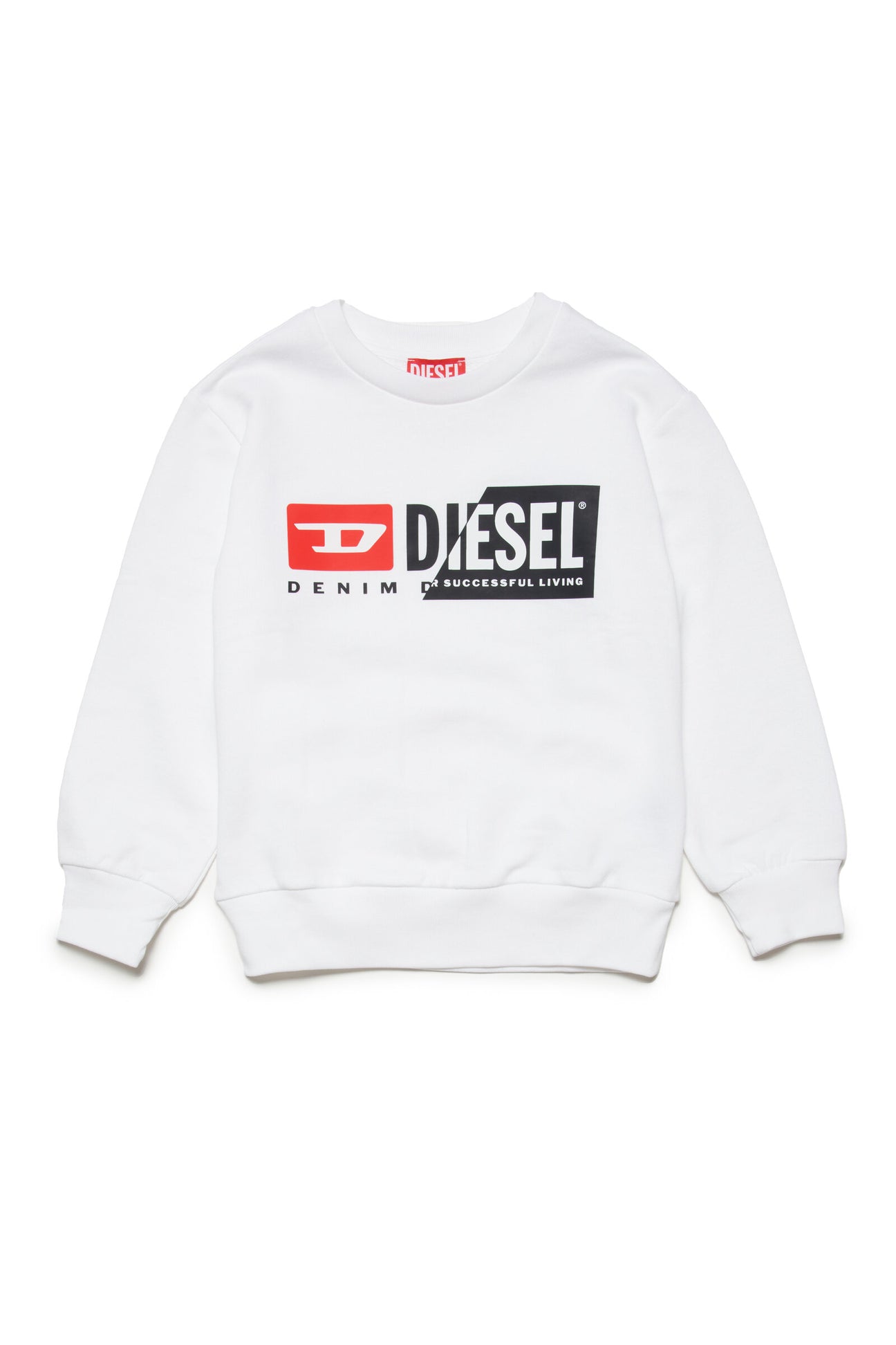 Sudadera blanca con logotipo Diesel double 