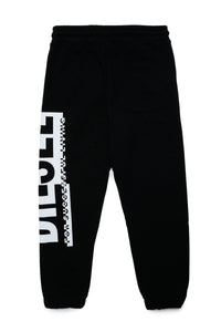 Jogger pants in fleece with sectioned logo
