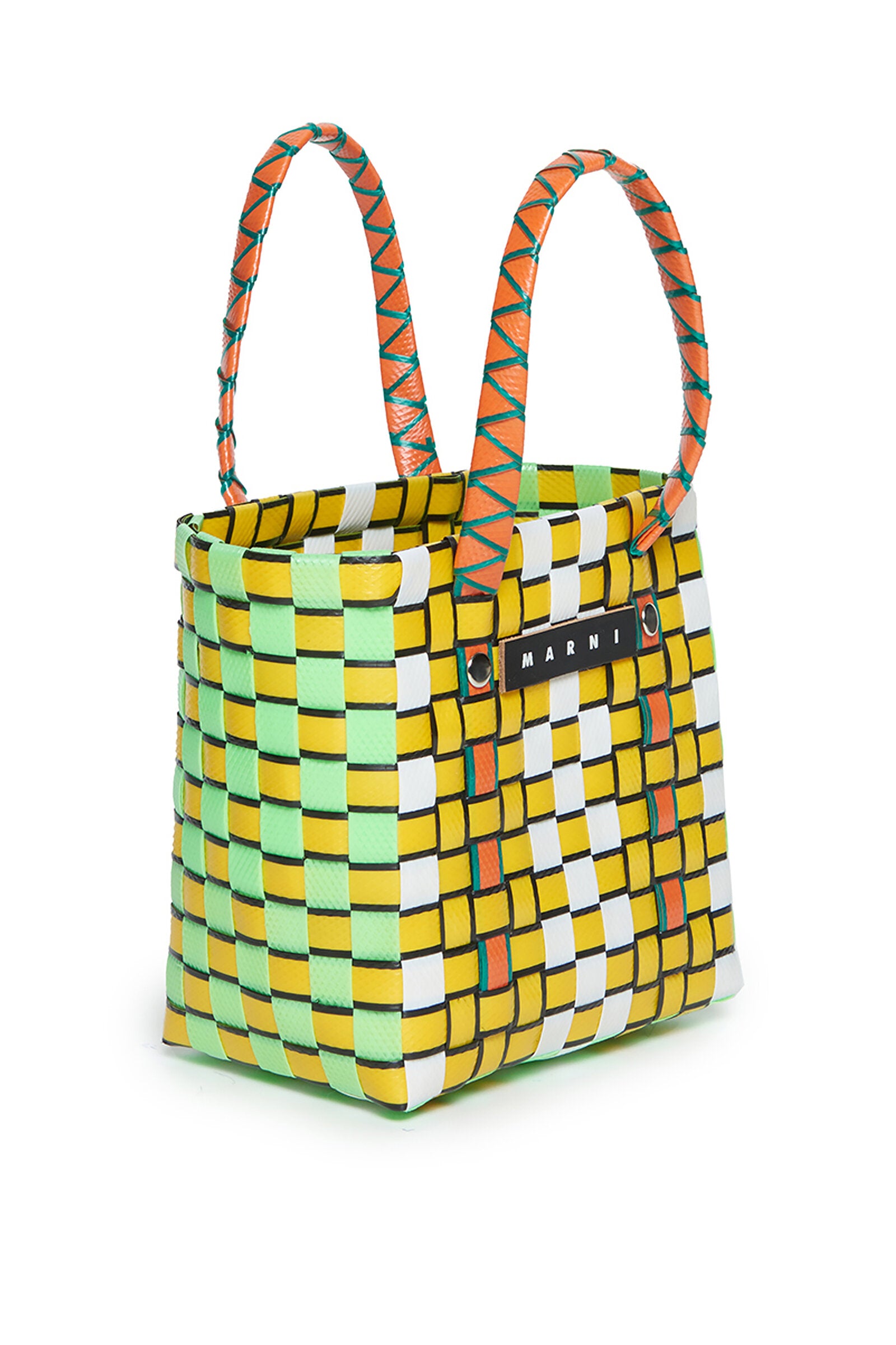 Yellow and blue MARNI MARKET BASKET bag