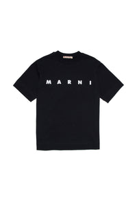 Black jersey t-shirt with logo