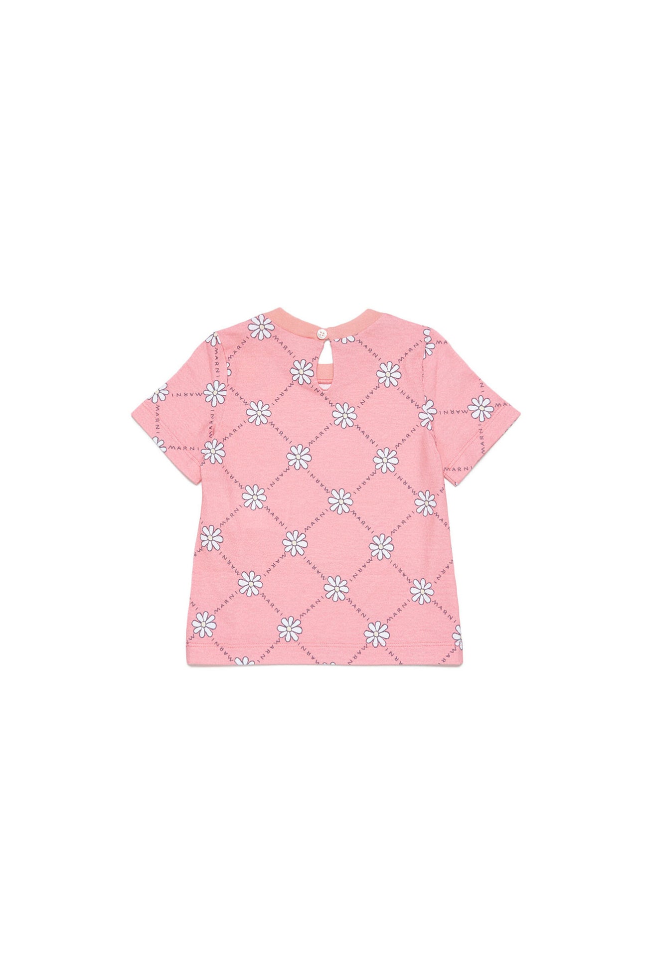 Camiseta de algodón rosa melocotón con motivo de margaritas Camiseta de algodón rosa melocotón con motivo de margaritas