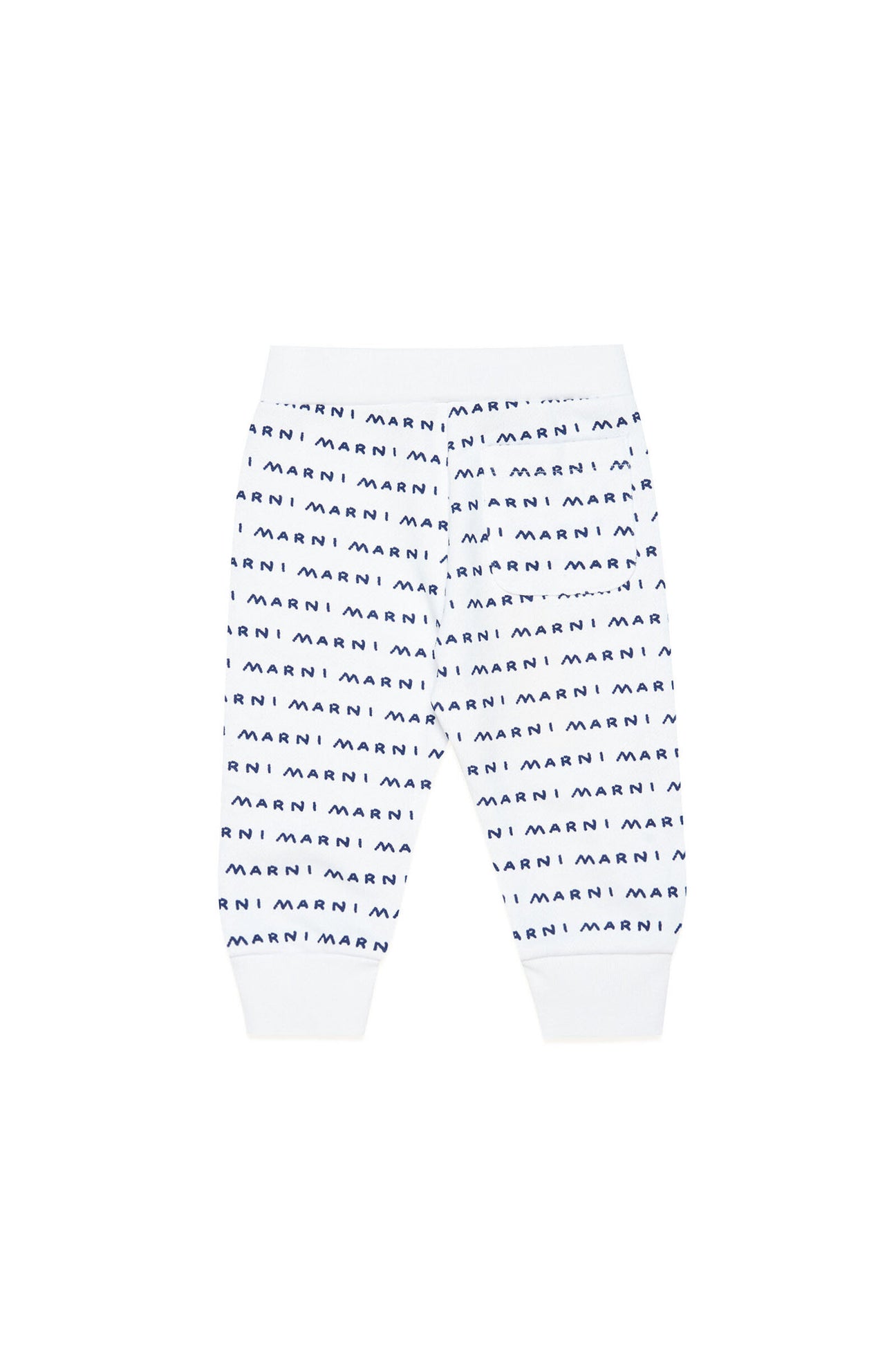 White cotton trousers with handmade allover logo White cotton trousers with handmade allover logo