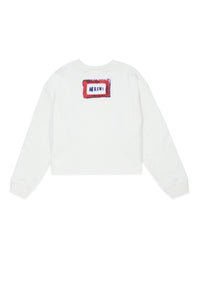 White cotton sweatshirt with printed face
