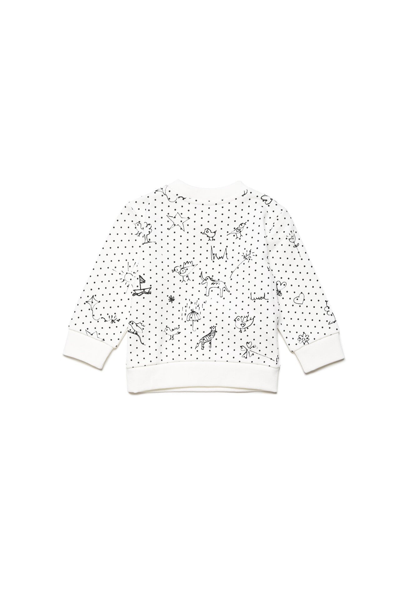 Cotton crew-neck sweatshirt in Baby Pois allover pattern Cotton crew-neck sweatshirt in Baby Pois allover pattern