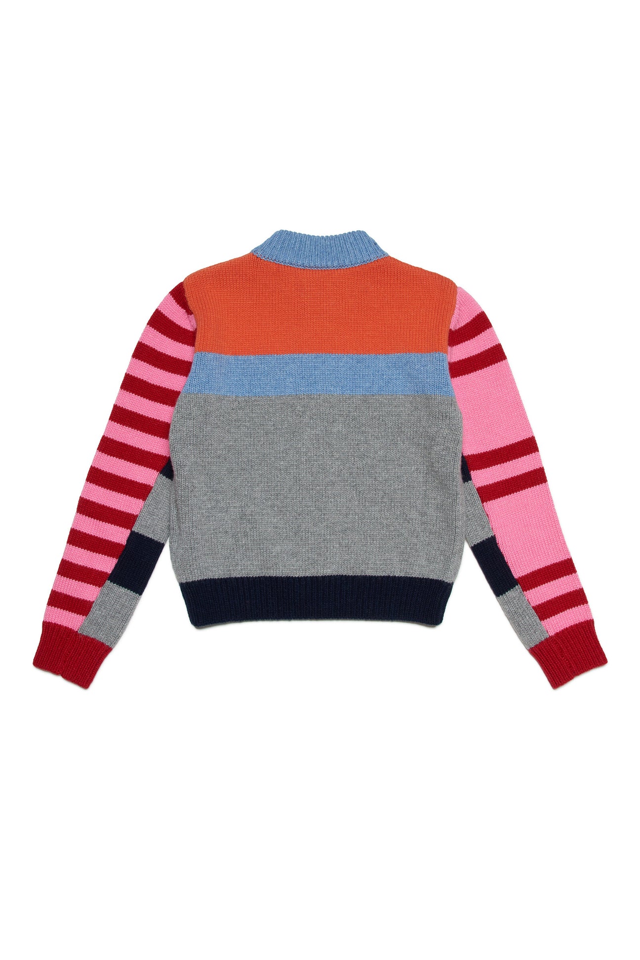 Colorblock striped wool-blend sweater with zip Colorblock striped wool-blend sweater with zip