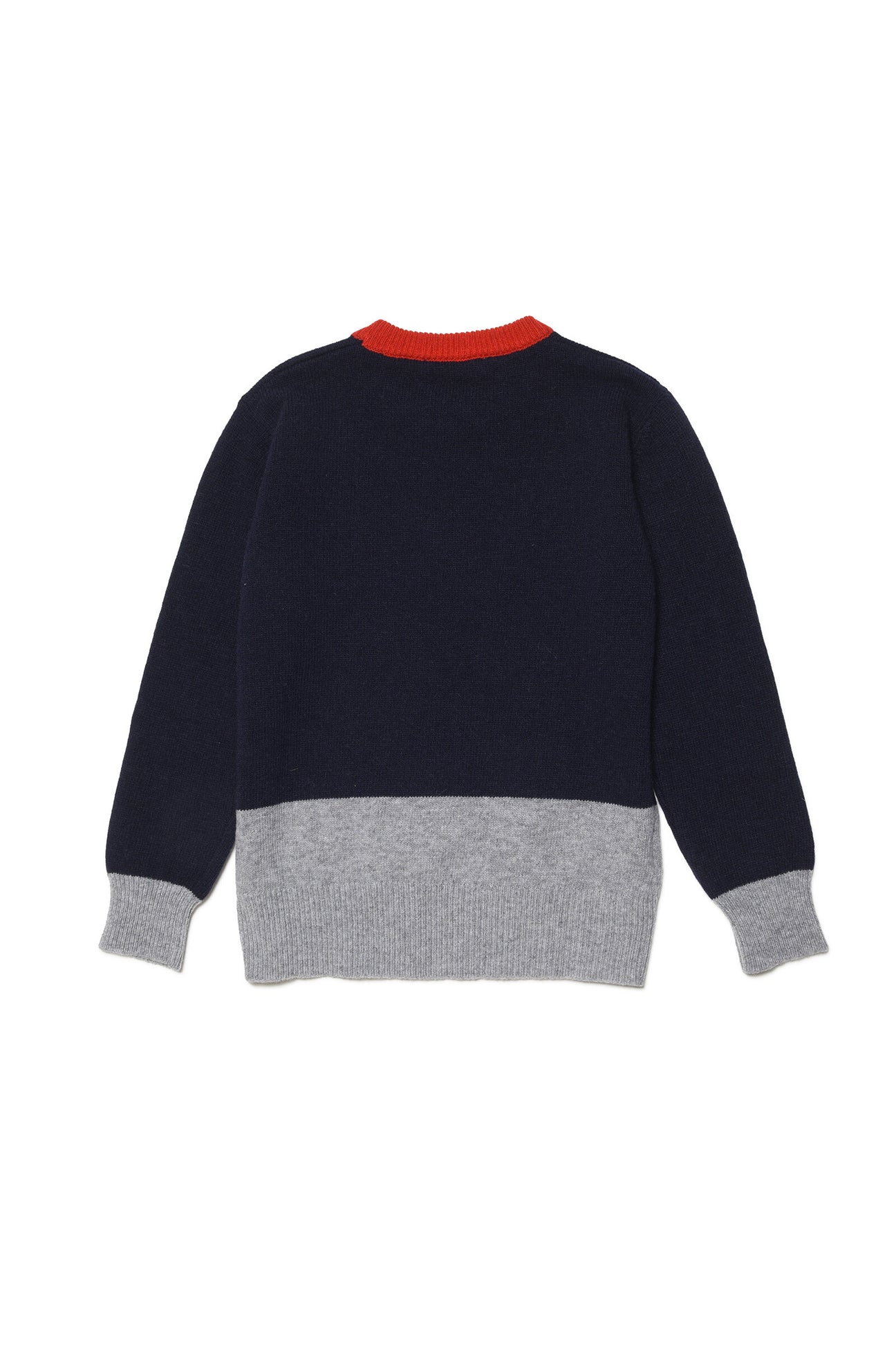 Colorblock wool-blend crew-neck sweater with logo Colorblock wool-blend crew-neck sweater with logo