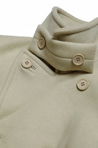 Double-breasted wool-blend cloth coat
