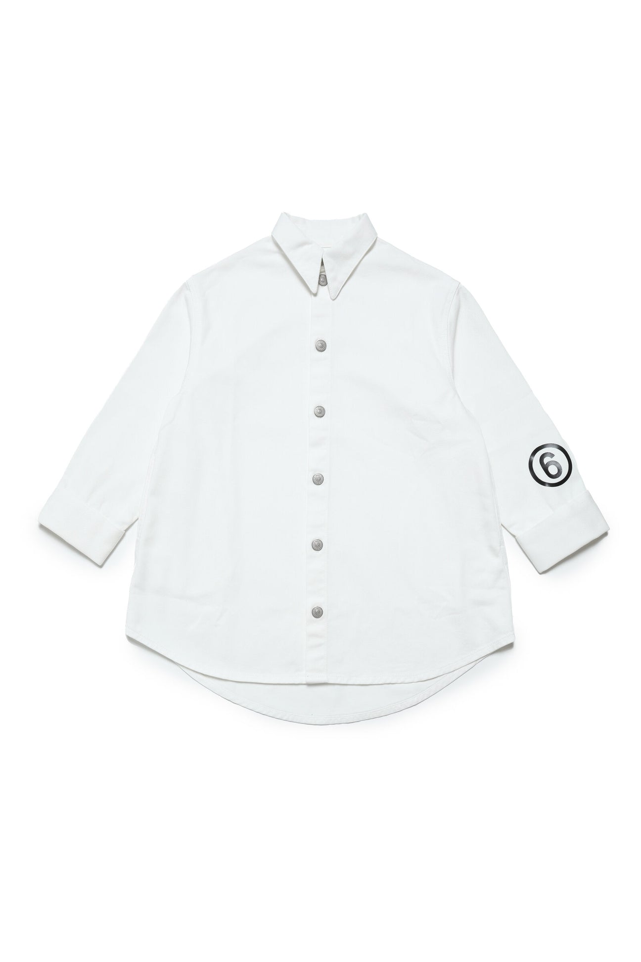 &quot;A-shape&quot; cotton shirt dress with logo 