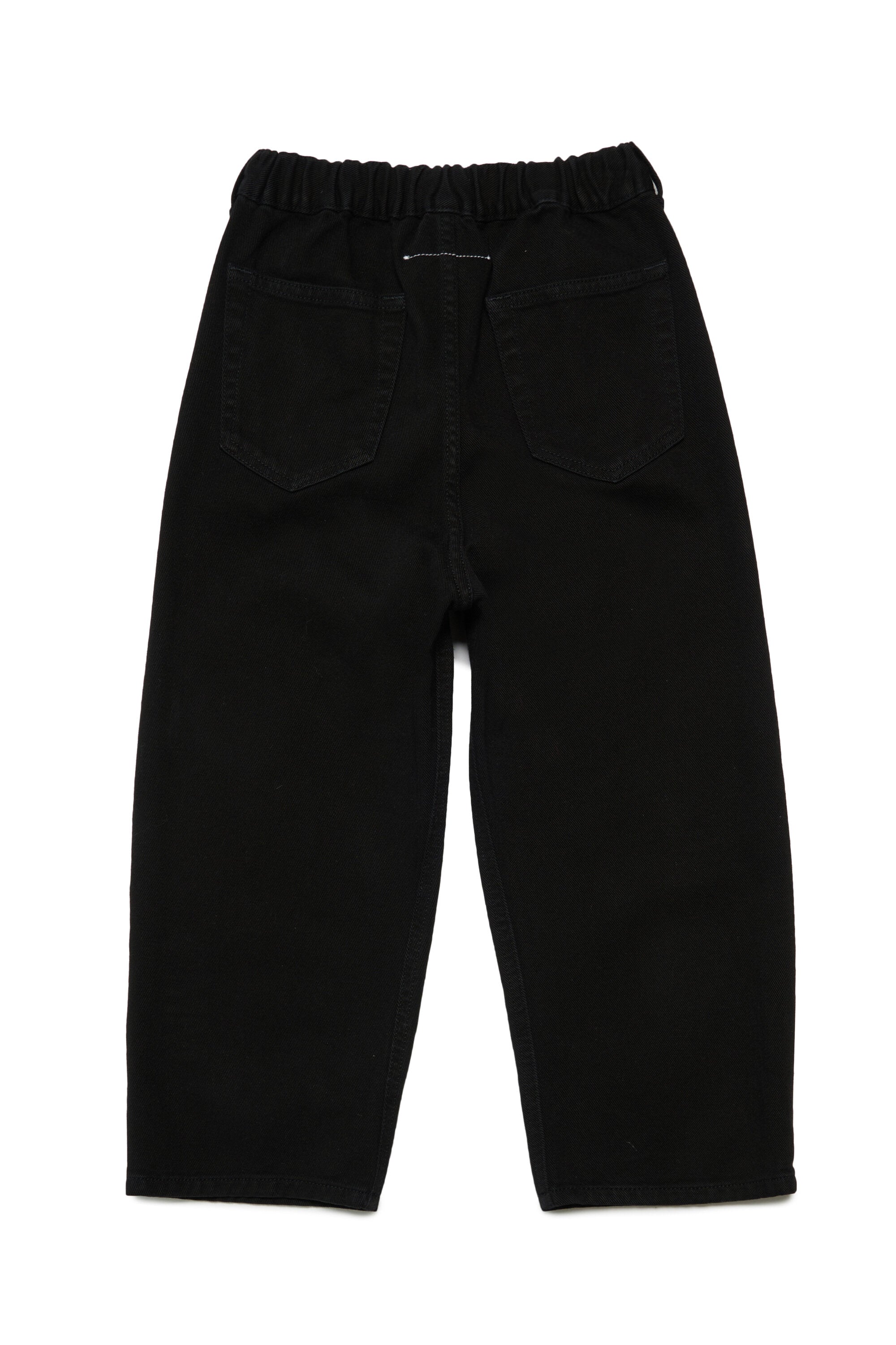 Vintage effect black wide fit jeans with logo